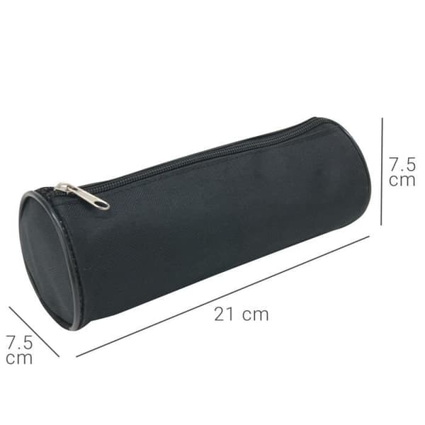 Vanligt runt pennfodral WAYTEX 931280 - 21cm Diameter 7,5cm Textil Vanligt svart