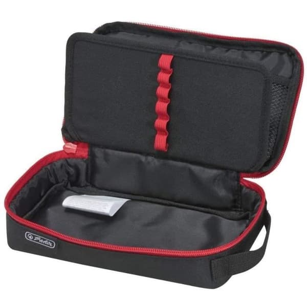 Trousse - HERLITZ - 2 Go - Polyester - Svart/Röd - Lock