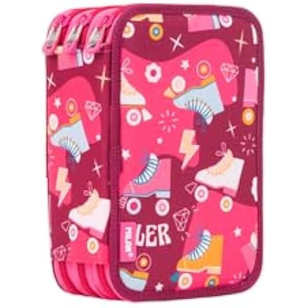 MILAN 3-lager pennfodral - Special Roller-serien - Rosa