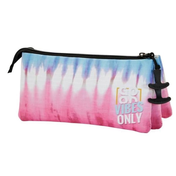 Triple ECO pennfodral - Oh My Pop! - Good Vibes Cupcake - Rosa - Vit - 7,00 x 23,00 x 11,00 cm