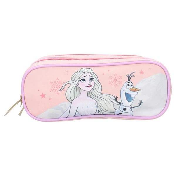 Rektangulär necessär LA REINE DES NEIGES 2 fack rosa