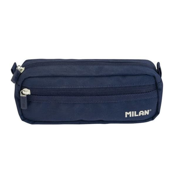 Trousse - MILAN - Serie 1918 - Mörkblå - 2 dragkedjor - 21x8,5x6,1 cm