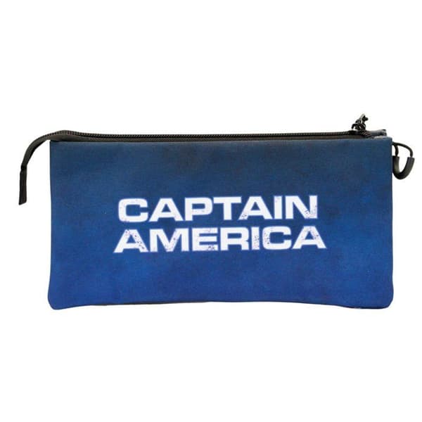 Captain America rektangulärt pennfodral - KARACTERMANIA - Trippelfack - Blå