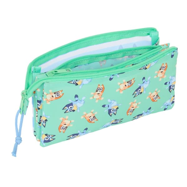 Tredubbel Carry-all Bluey Sisters Grön 22 x 12 x 3 cm