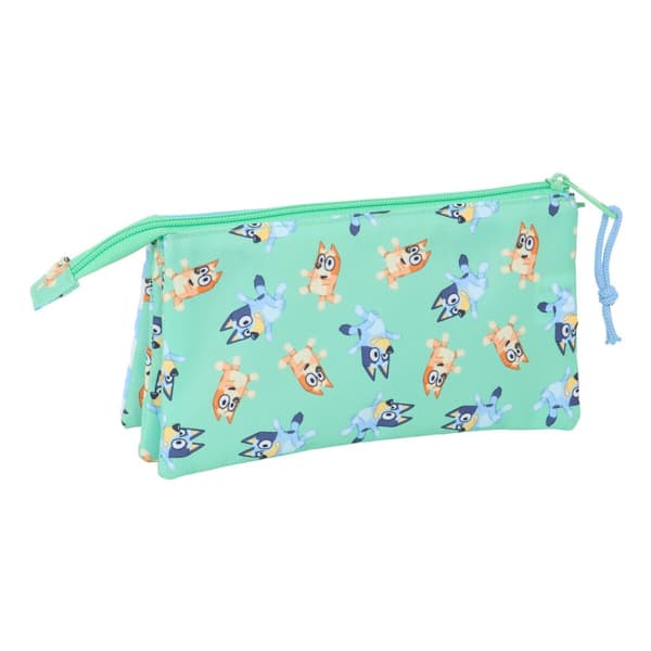 Tredubbel Carry-all Bluey Sisters Grön 22 x 12 x 3 cm