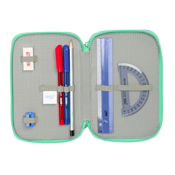 Tredubbel Carry-all Bluey Sisters Grön Vatten 12,5 x 19,5 x 5,5 cm 37 Delar