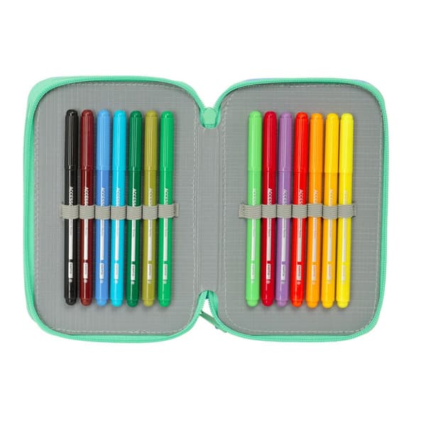 Tredubbel Carry-all Bluey Sisters Grön Vatten 12,5 x 19,5 x 5,5 cm 37 Delar