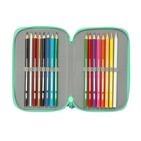 Tredubbel Carry-all Bluey Sisters Grön Vatten 12,5 x 19,5 x 5,5 cm 37 Delar