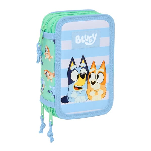 Tredubbel Carry-all Bluey Sisters Grön Vatten 12,5 x 19,5 x 5,5 cm 37 Delar
