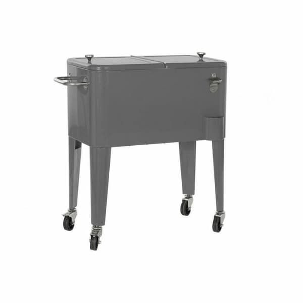 Frigo - DKD Home Decor - Grå - 56 L - Stål PP - Med hjul - 74 x 43 x 80 cm