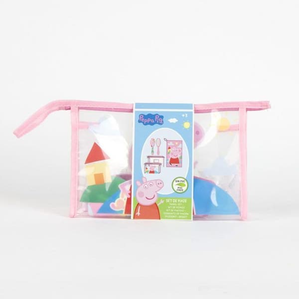 Toalettväska barn PEPPA PIG med hårborste och handduk - resepaket