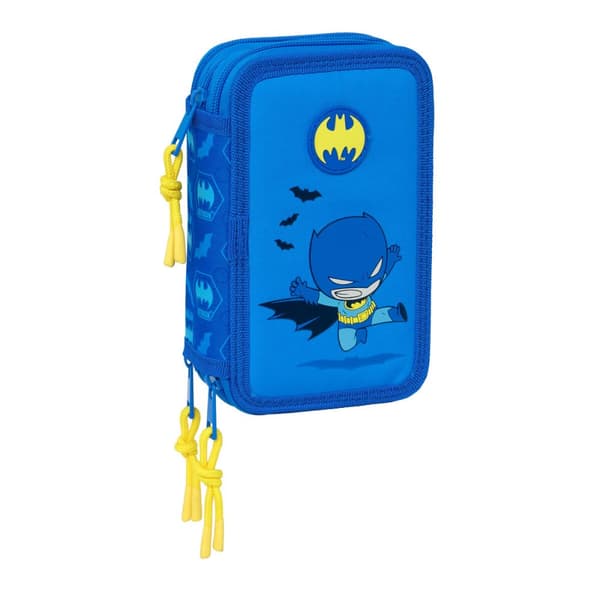 Kolmoiskynäkotelo Batman Sininen 12,5 x 19,5 x 5,5 cm 37 Kappaletta