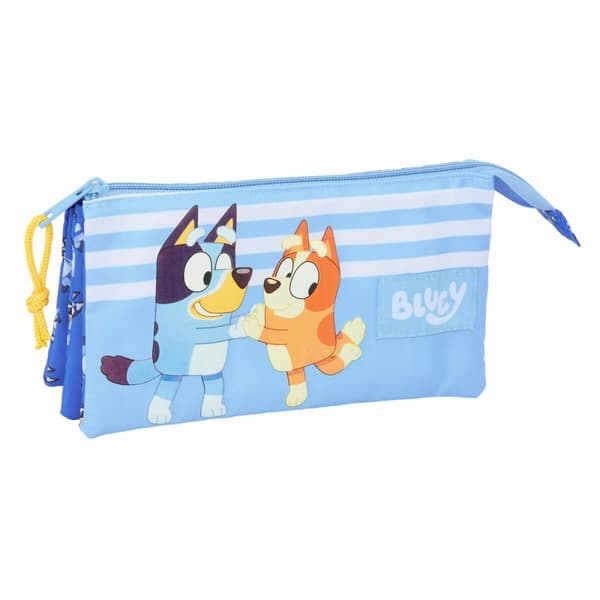 Tredobbelt bæretaske Bluey Let's play Blå 22 x 12 x 3 cm
