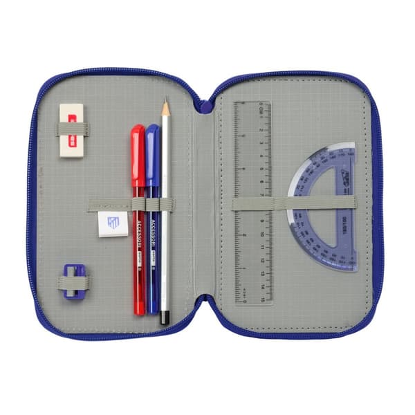 Tredobbelt Penalhus Atlético Madrid Blå Hvid Rød 12,5 x 19,5 x 5,5 cm 37 Dele