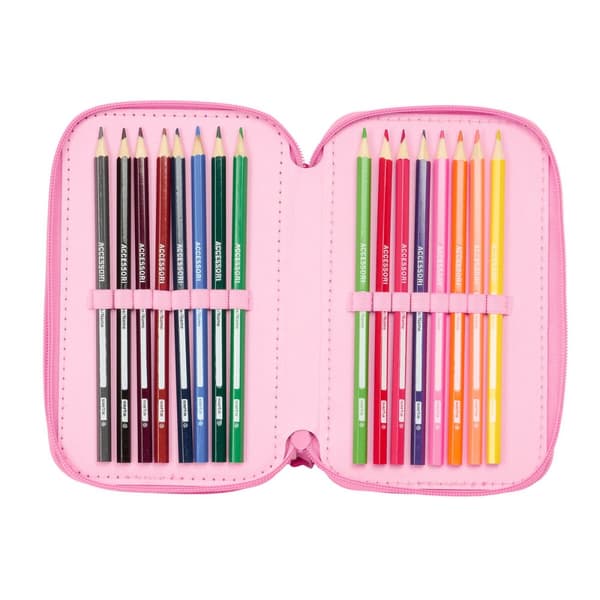 Tredobbelt Penalhus Lilo & Stitch Chill Pink Mint 12,5 x 19,5 x 5,5 cm 37 Dele