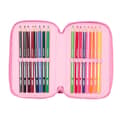 Miniatyrbillede 4 af 6: Tredobbelt Penalhus Lilo & Stitch Chill Pink Mint 12,5 x 19,5 x 5,5 cm 37 Dele