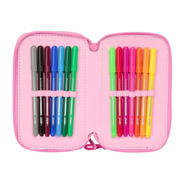 Tredobbelt Penalhus Lilo & Stitch Chill Pink Mint 12,5 x 19,5 x 5,5 cm 37 Dele