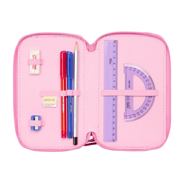 Tredobbelt Penalhus Lilo & Stitch Chill Pink Mint 12,5 x 19,5 x 5,5 cm 37 Dele