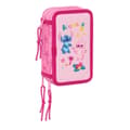 Miniatyrbillede 1 af 6: Tredobbelt Penalhus Lilo & Stitch Chill Pink Mint 12,5 x 19,5 x 5,5 cm 37 Dele