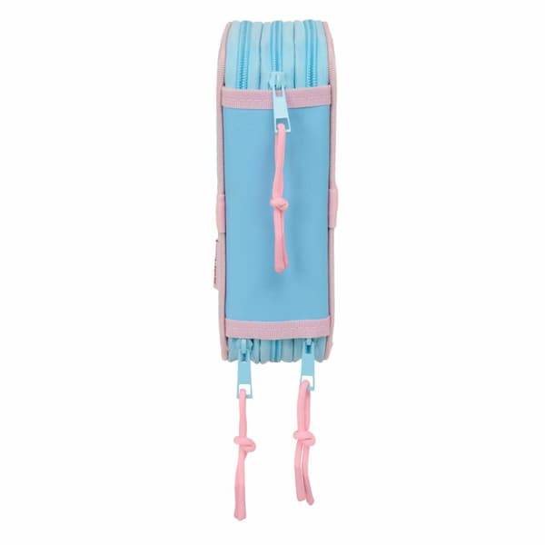 Trippel pennfodral Lilo & Stitch Happy Himmelsblå 12,5 x 19,5 x 5,5 cm 37 Delar