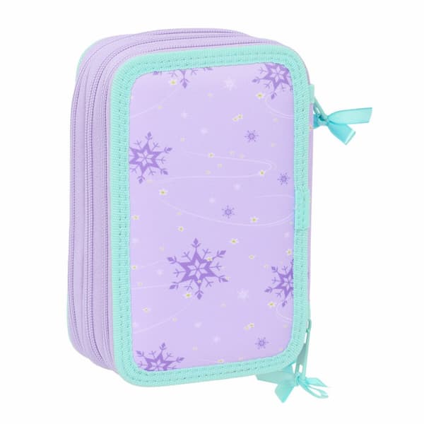 Kolmoiskynäkotelo Frozen Spirit Liila 12,5 x 19,5 x 5,5 cm 37 Kappaletta