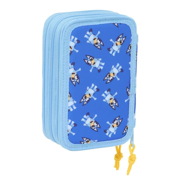 Tredobbelt Penalhus Bluey Let's play Blå 12,5 x 19,5 x 5,5 cm 37 Dele