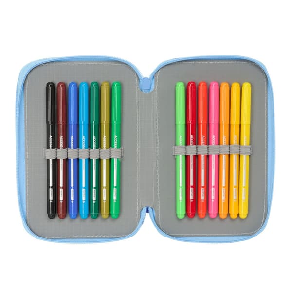 Tredobbelt Penalhus Bluey Let's play Blå 12,5 x 19,5 x 5,5 cm 37 Dele