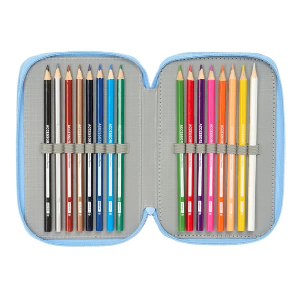 Tredobbelt Penalhus Bluey Let's play Blå 12,5 x 19,5 x 5,5 cm 37 Dele