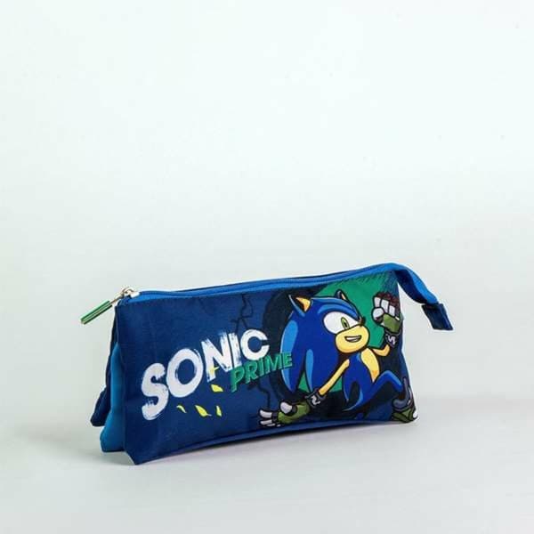 Tredubbel Carry-all Sonic Prime Ljusblå Light Blue 2,2 x 1,1 x 22,5 cm
