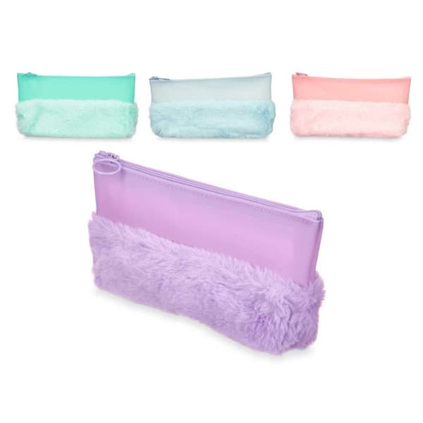 Penalhus Pincello 443 Blå Grøn Lilla Pink 21 x 9 x 3 cm Pomponer (12 enheder)