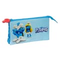 Miniatyrbillede 1 af 3: Dobbelt carry-all Los Pitufos Blå 22 x 12 x 3 cm