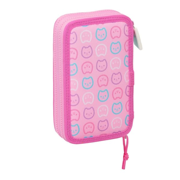 Dubbelt pennfodral Gabby's Dollhouse Party Rosa 12.5 x 19.5 x 4 cm 28 Delar