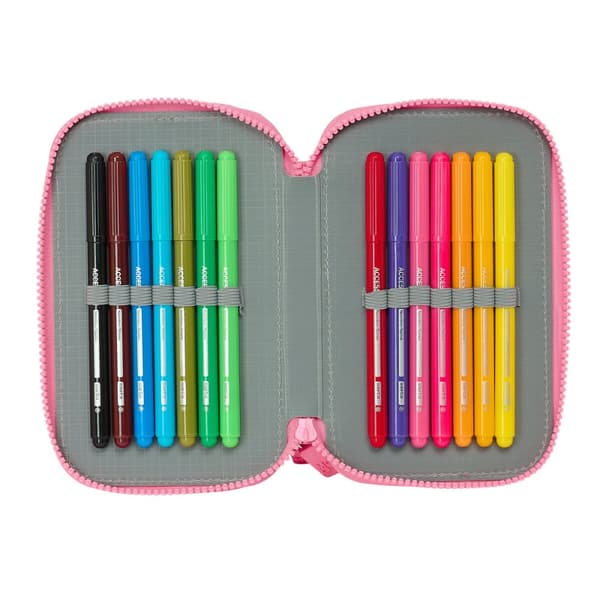 Dobbelt penalhus Moos Flores Multifarvet 12.5 x 19.5 x 4 cm 28 Dele