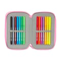 Miniatyrbillede 4 af 6: Tredobbelt Penalhus SuperKitties Pink Turkisblå 12,5 x 19,5 x 5,5 cm 37 Dele