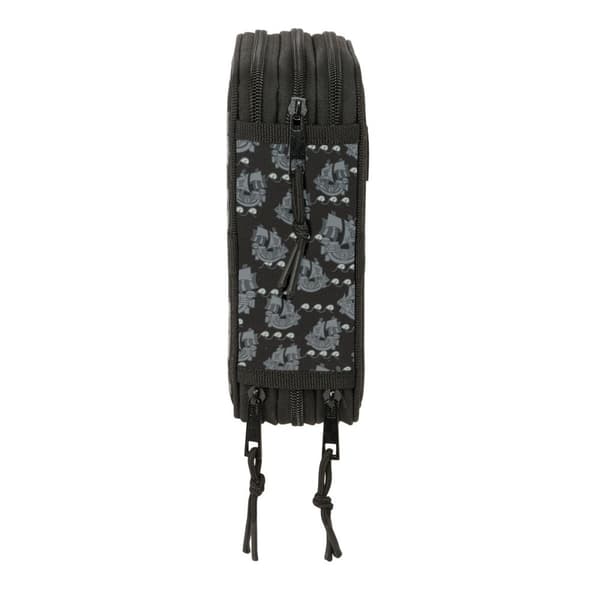 Tredobbelt Penalhus One Piece Pirates Sort 12,5 x 19,5 x 5,5 cm 37 Dele