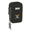 Miniatyrbillede 1 af 6: Tredobbelt Penalhus One Piece Pirates Sort 12,5 x 19,5 x 5,5 cm 37 Dele