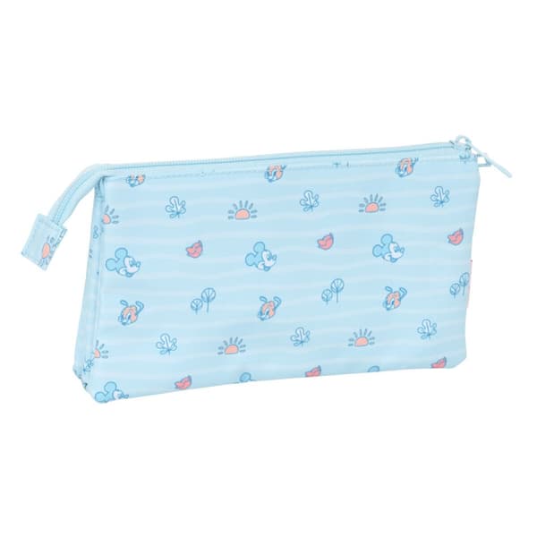 Tredobbelt bæretaske Mickey Mouse Clubhouse Baby Lyseblå 22 x 12 x 3 cm