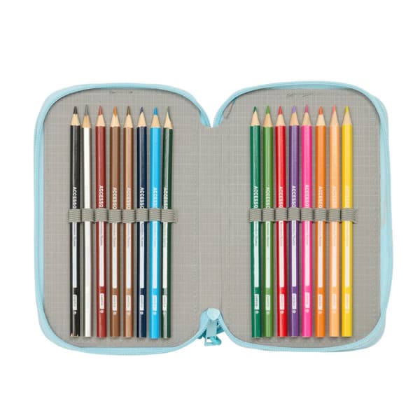 Tredobbelt Penalhus Furby Blå 12,5 x 19,5 x 5,5 cm 37 Dele