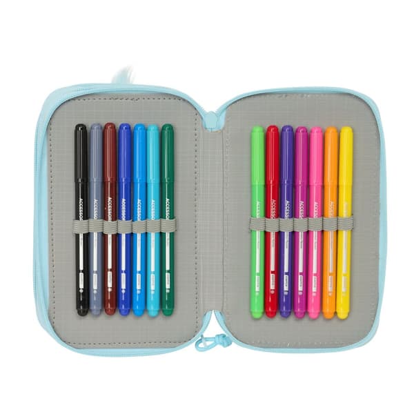 Tredobbelt Penalhus Furby Blå 12,5 x 19,5 x 5,5 cm 37 Dele