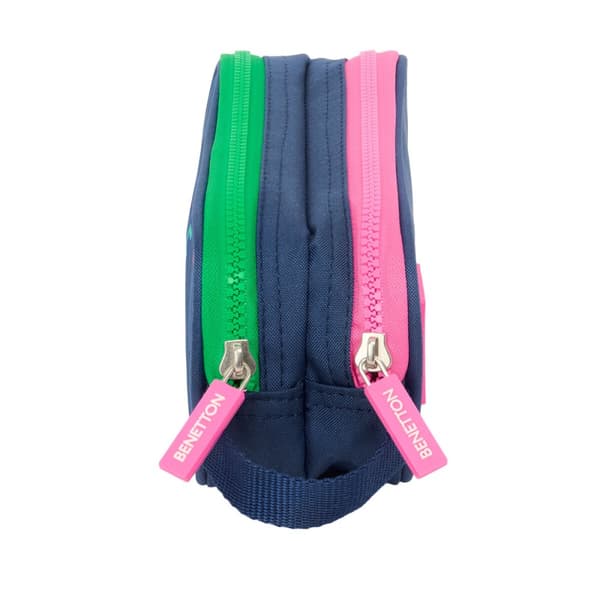 Dobbelt carry-all Benetton Damero Marineblå 21 x 8 x 6 cm