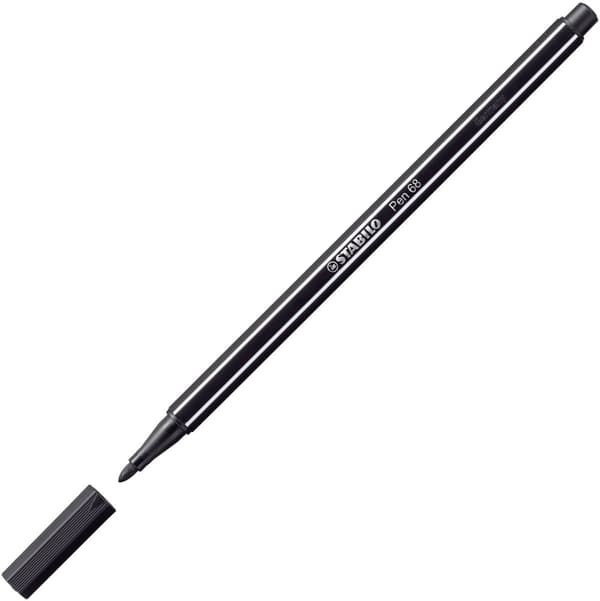 Fineliner STABILO Pen 68 svart 10st