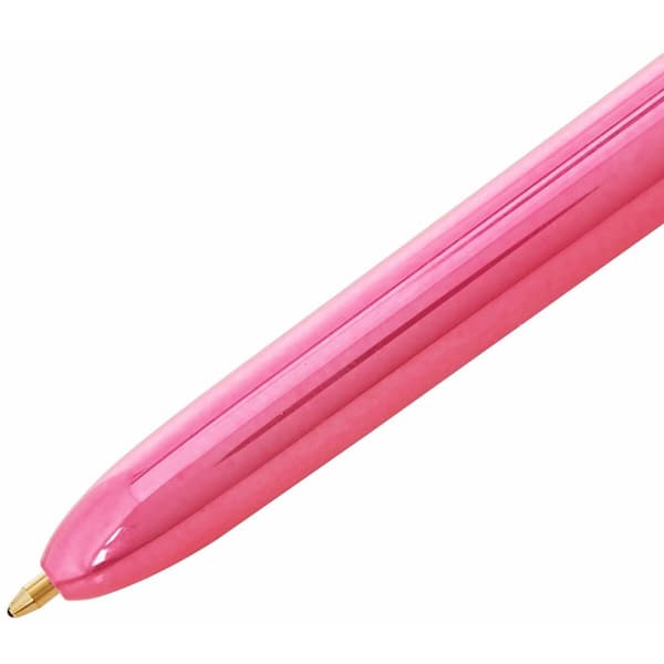 Kuglepen Bic Shine Silver Hvid Pink (12 Dele)