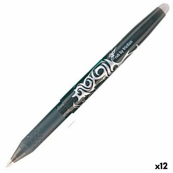 Kuglepen Pilot Frixion Ball Sletbart blæk Sort 0,4 mm 0,7 mm (12 enheder)