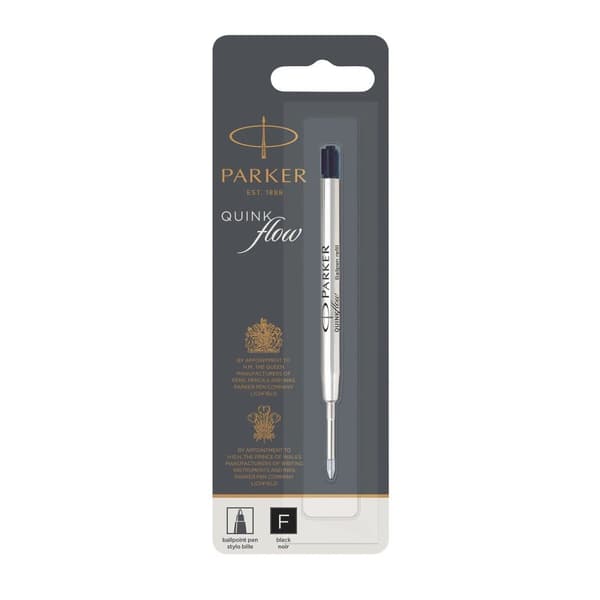 Refill til kuglepen Parker Quink Flow Sort (12 enheder)
