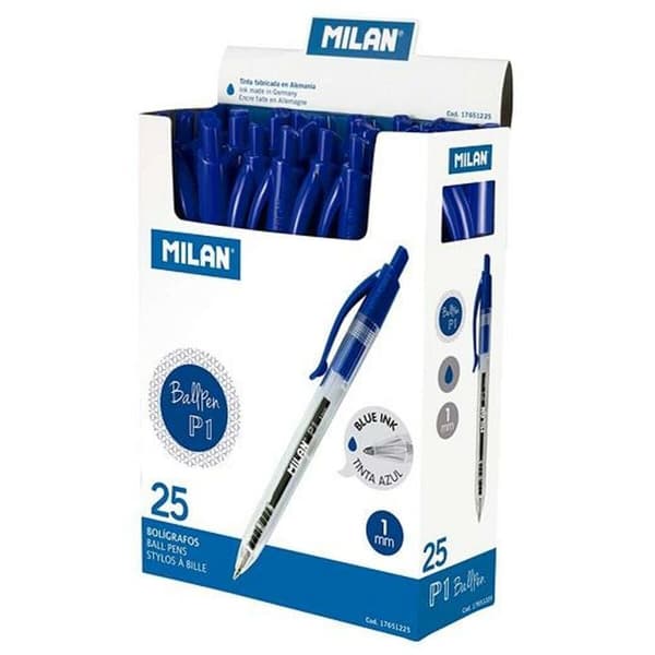 Kynä Milan P1 Sininen 1 mm (25 Kappaletta)