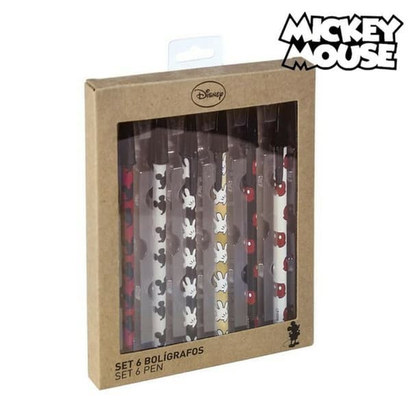 Sæt med Kuglepenne Mickey Mouse CRD-2100002747 (6 pcs) Multifarvet