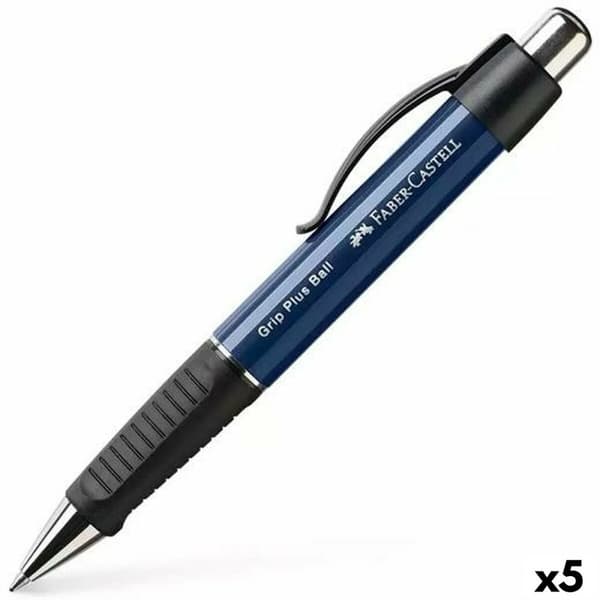 Kuglepen Faber-Castell Grip Plus Ball M Blå (5 enheder)