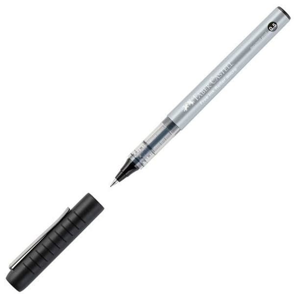 Pen med flydende blæk Faber-Castell Roller Free Ink Sort 0,5 mm (12 enheder)