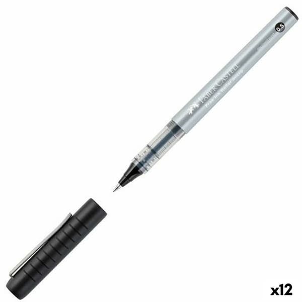 Pen med flydende blæk Faber-Castell Roller Free Ink Sort 0,5 mm (12 enheder)