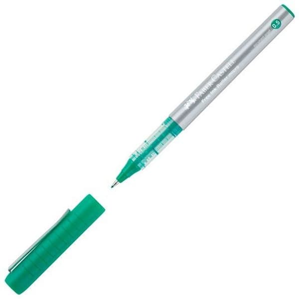 Pen med flydende blæk Faber-Castell Roller Free Ink Grøn 0,5 mm (12 enheder)